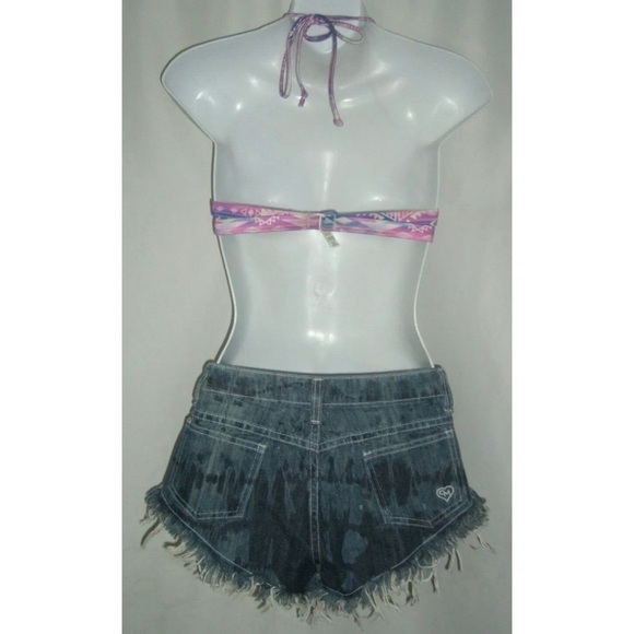 Victoria's Secret Pink Watercolor Aztec Geo Print Western Boho Halter Bikini Top - Picture 5 of 8